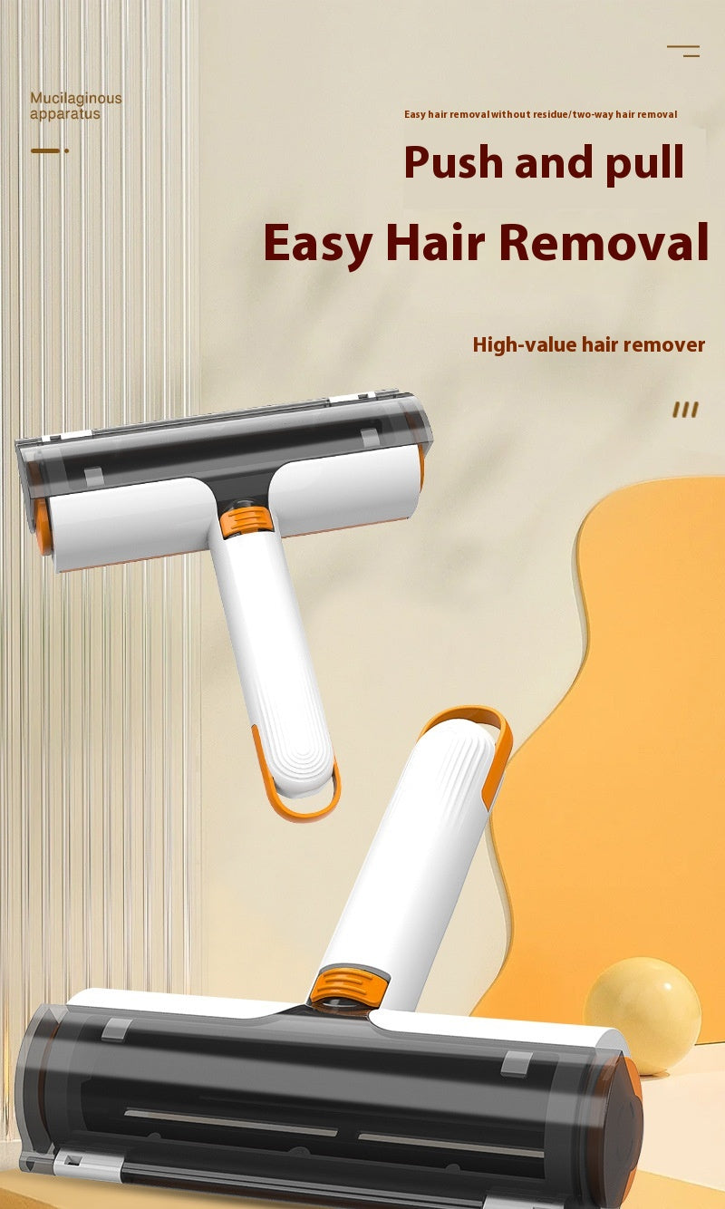 Reusable pet hair removal roller